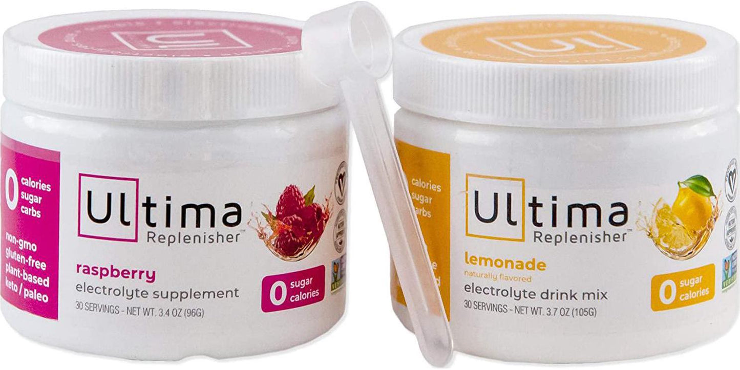 Ultima Replenisher Lemonade Ultima Electrolyte Powder Raspberry Bundle | Ultima Replenisher Variety Pack | Hydration | Keto | Paleo | Zero Carbs | Zero Sugar