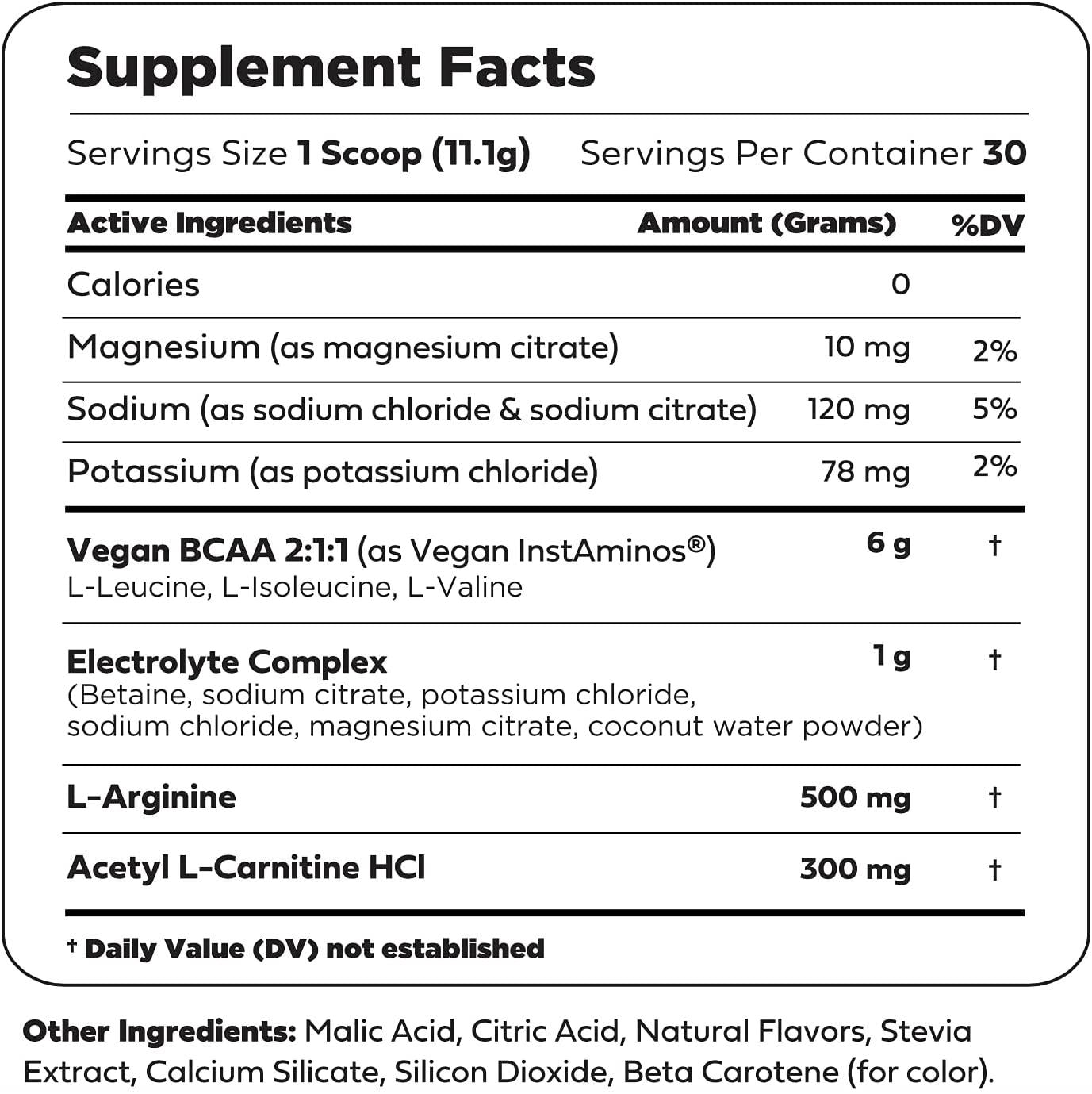 Ultra Clean Vegan BCAA Powder + Electrolytes (Peach Mango | 6G) 2:1:1 Sugar-Free/No Sucralose BCAAs Amino Acids Supplement for Women/Men - Best BCAA Vegan Amino Acids After Post Workout Recovery Drink