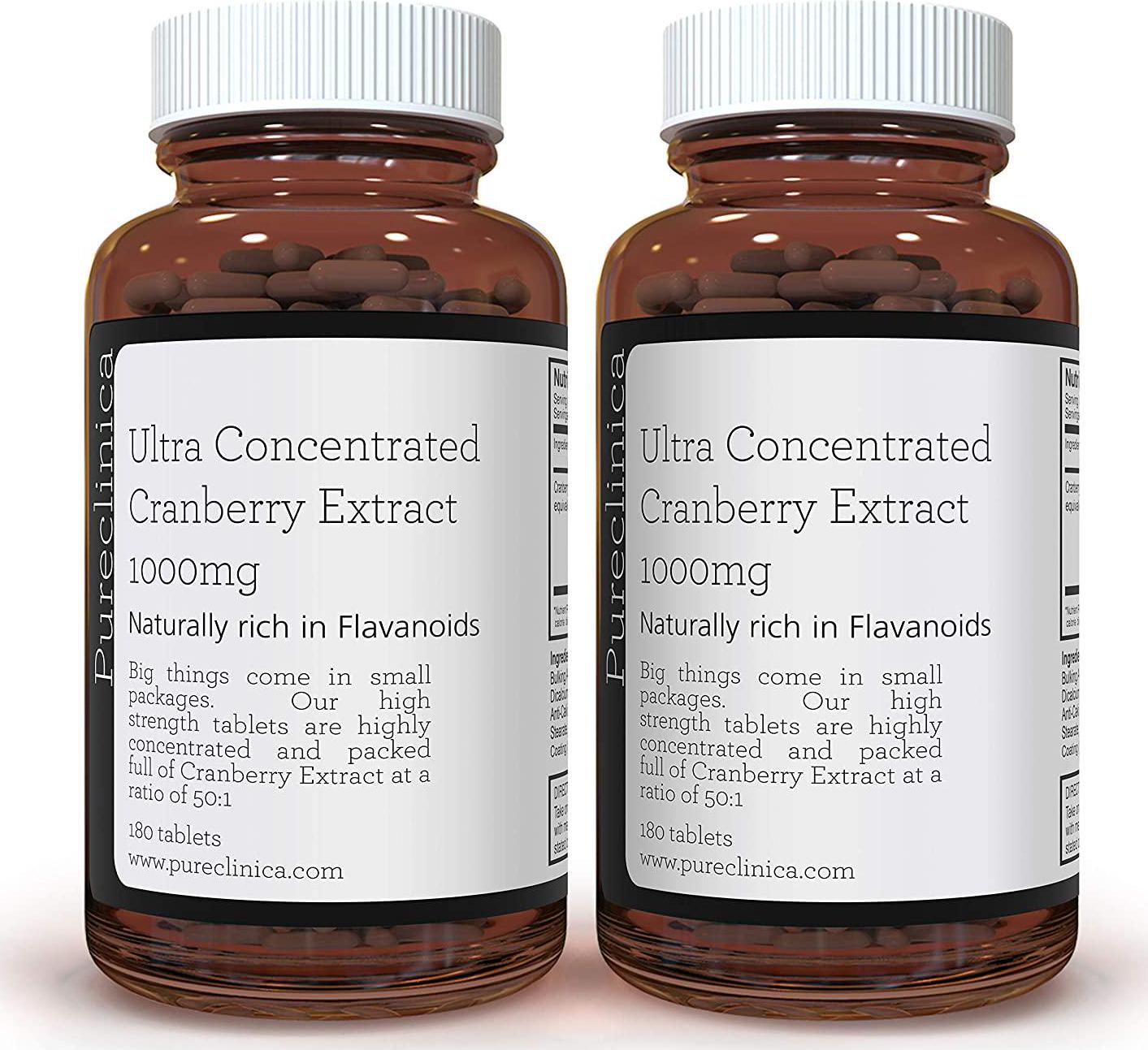 Ultra Concentrated Cranberry Extract 1000mg x 380 Tablets (2 Bottles of 180 Tablets – 1 Year Supply!) SKU: CRAN3x2