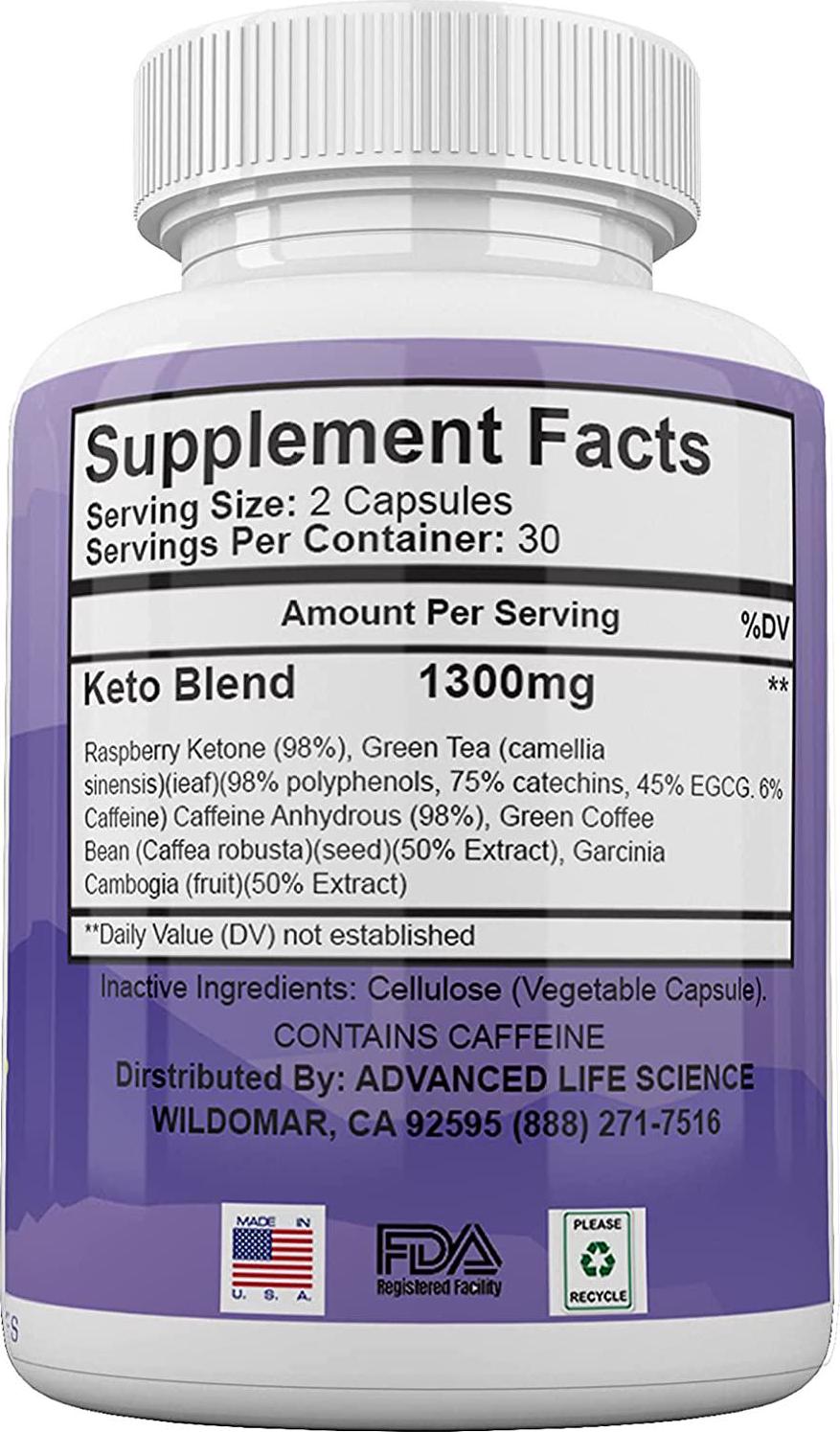 Ultra Fast Keto Boost, Advanced Ketogenic Pill Shark Formula 1300mg, Made in The USA, (2 Bottle Pack), 60 Day Supply Tank