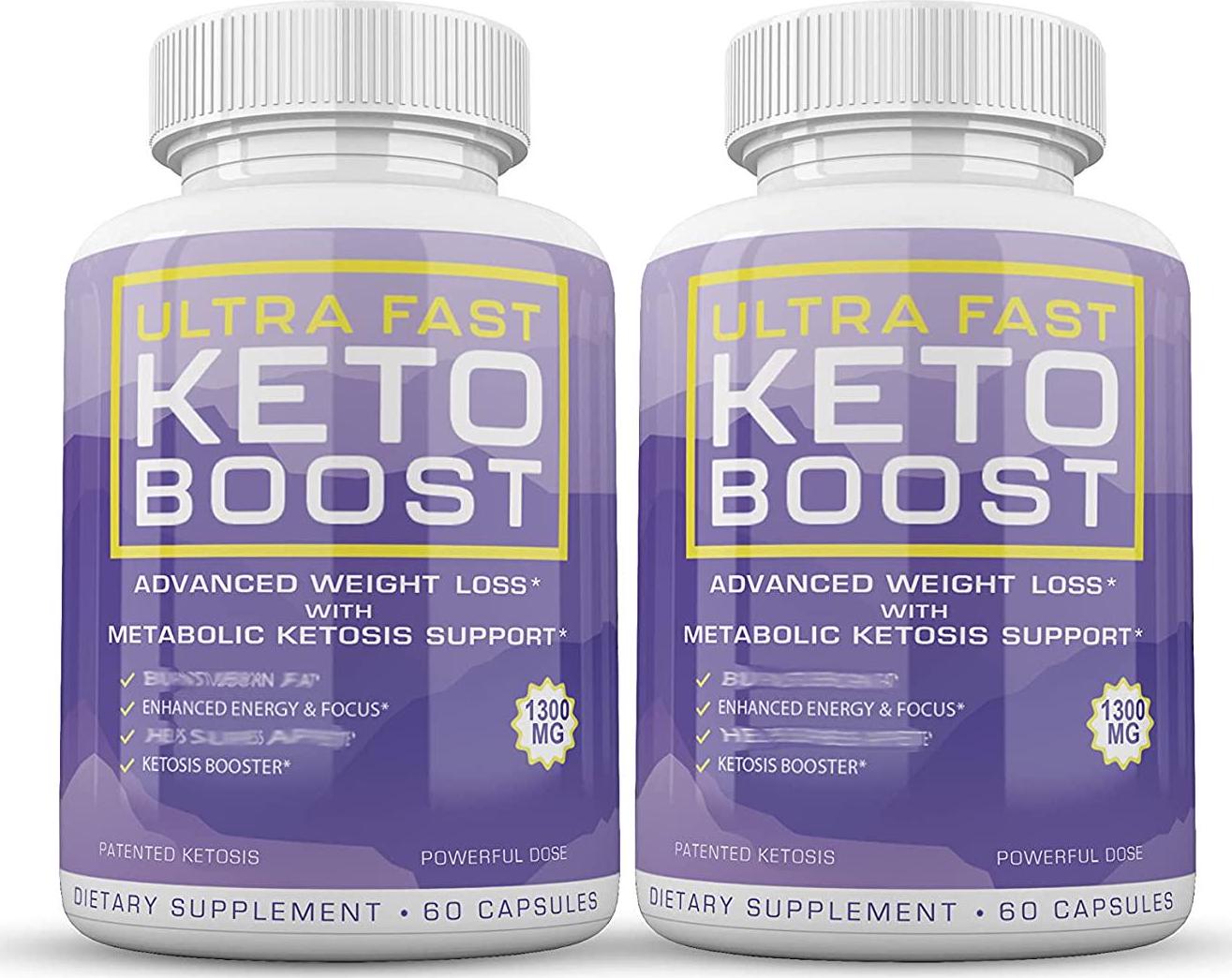 Ultra Fast Keto Boost, Advanced Ketogenic Pill Shark Formula 1300mg, Made in The USA, (2 Bottle Pack), 60 Day Supply Tank