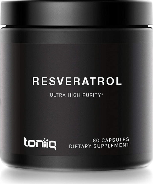 Ultra High Purity Resveratrol Capsules - 98% Trans-Resveratrol - Support for Anti Aging - 60 Caps Reservatrol Supplement