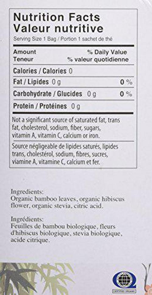 Uncle Lee's Tea Organic Tea, Bamboo Hibiscus, 1.02 Ounce, 18 Count