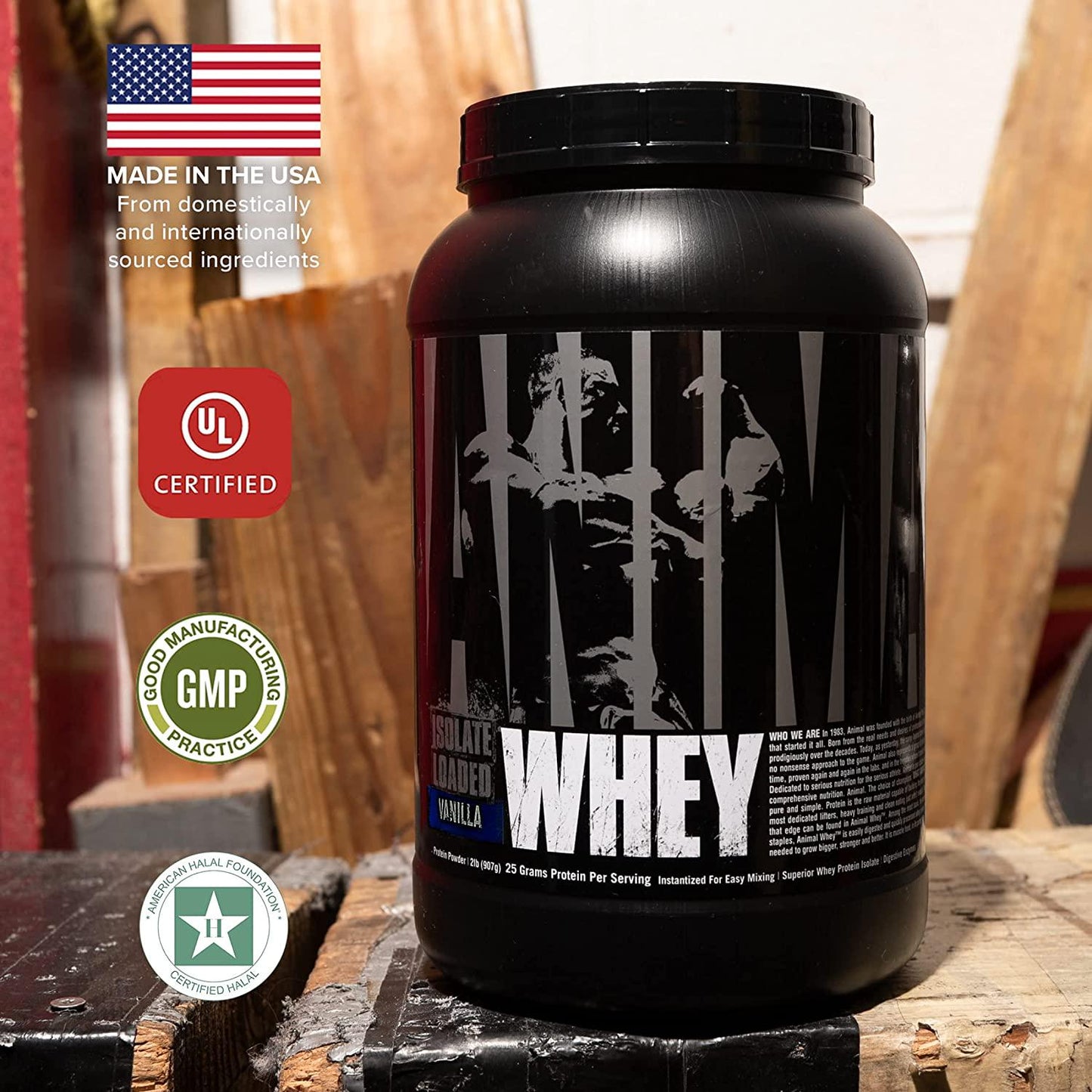 Universal Nutrition Animal Whey Isolate Loaded Whey Protein Powder Supplement, Vanilla, 2 Pound