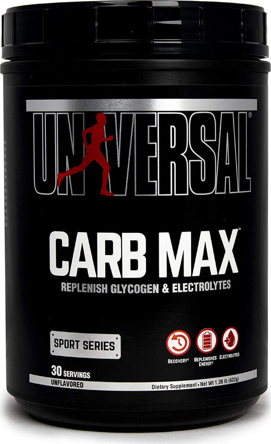 Universal Nutrition Carb Max - Quad Carb Blend for Fast and Sustained-Released Carbs with Electrolyets, Unflavored, 1.39 Pound