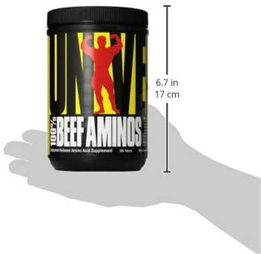 Universal Nutrition - 100% Beef Aminos -3g of Beef Protein Isolate for Recovery and Growth - 200 Tabs