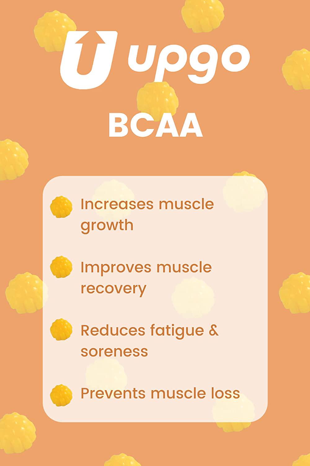 UpGo Supplements BCAA Gummies Amino Acid Supplement, 30 Count