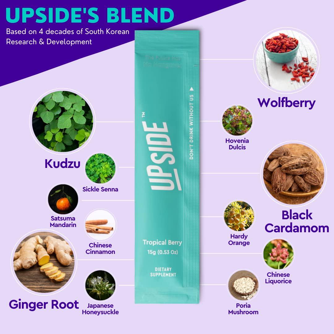 Upside Jelly - Tropical Berry Party Relief and Recovery Herbal Supplement | Liver Cleanse Detox | Party and Vacation Essentials | Before and After Alcohol Kit | Single-Serving Stick (Pack of 10)