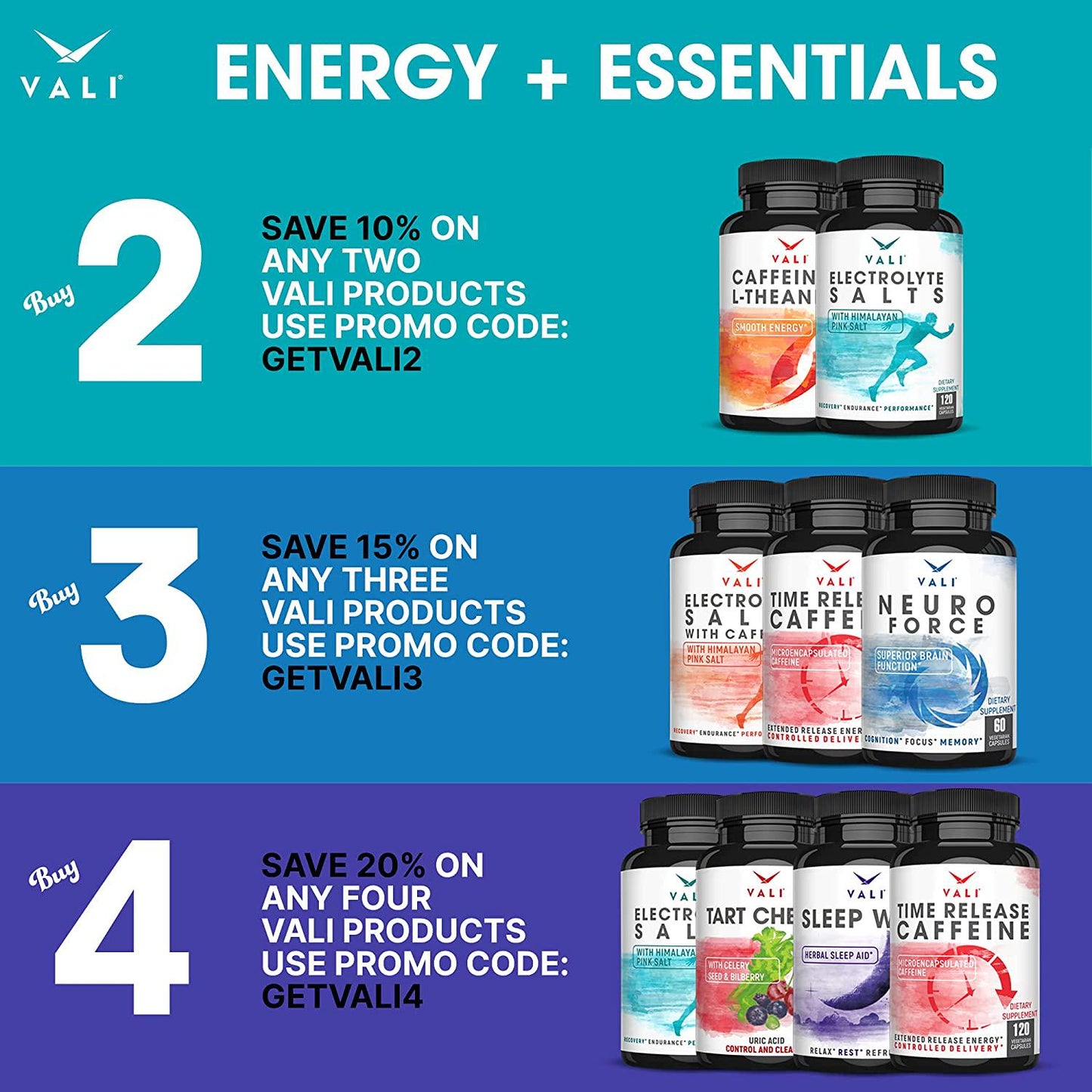 VALI Time Release Caffeine 100mg Pills - Smart Slow Release for Extended Energy and Focus. Advanced Nootropic Supplement. Brain Booster for Active Performance, Alertness and Clarity. 120 Veggie Capsules