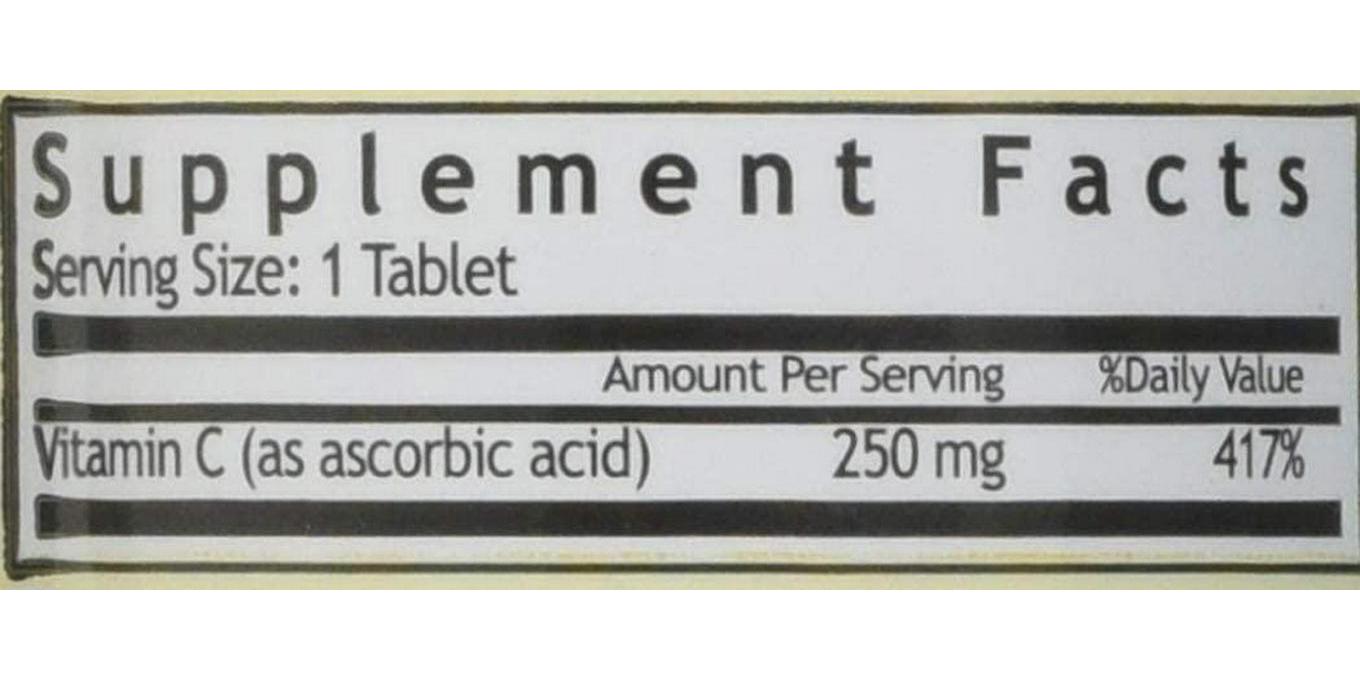 VIT C TABS 250 MG WMILL 100