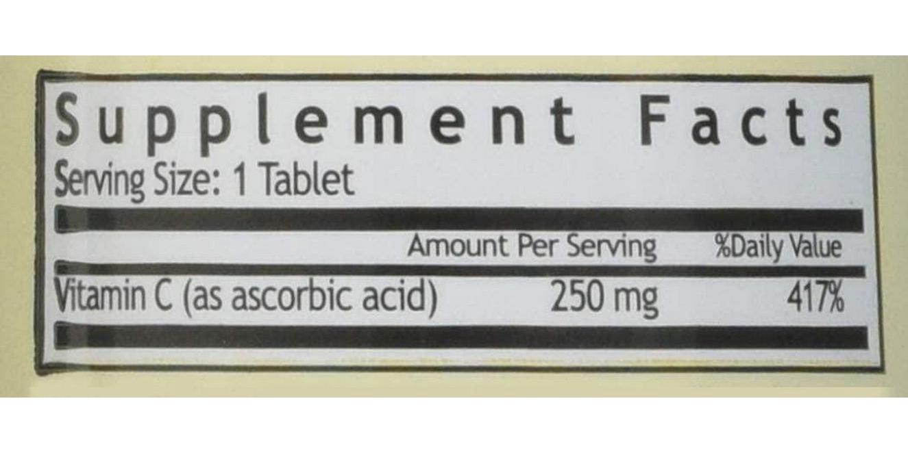 VIT C TABS 250 MG WMILL 100