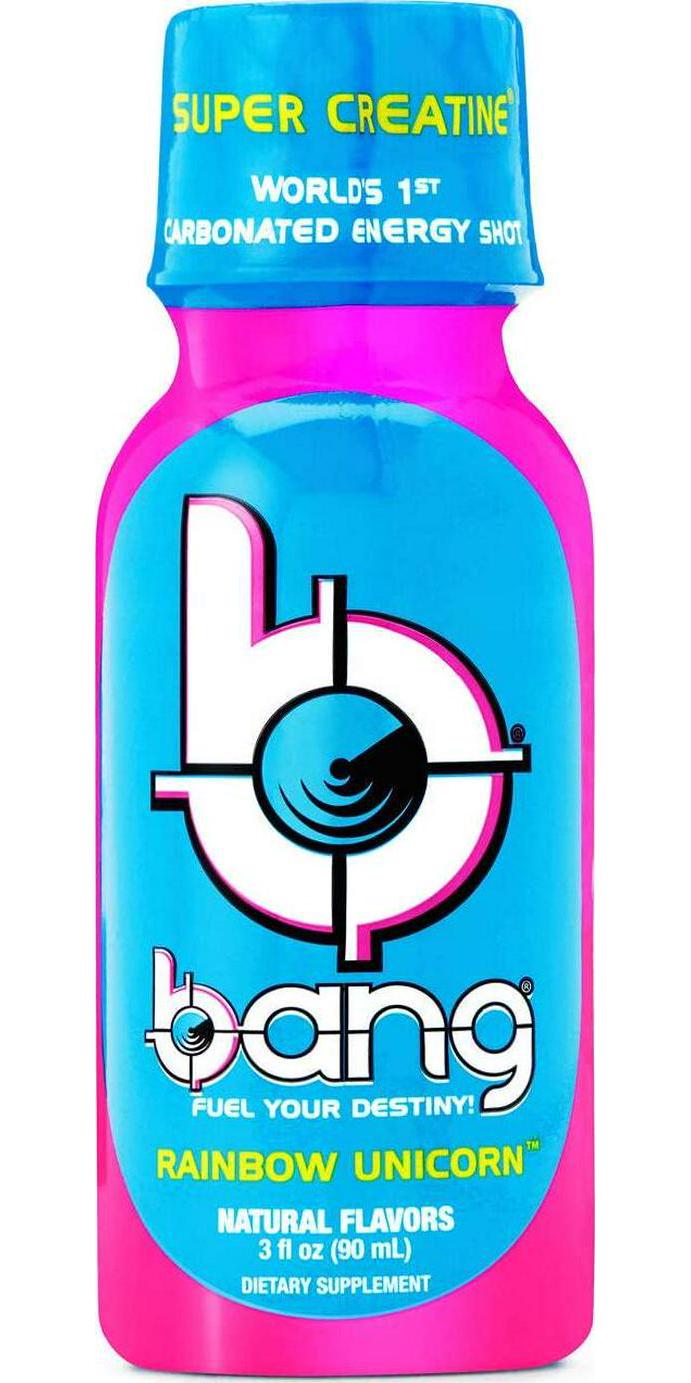 VPX (Vital Pharmaceuticals) Bang Shot Rainbow Unicorn, Carbonated Energy Shot, 3 fl oz. (12 Drinks)
