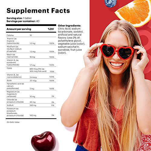 VÖOST Hydration Effervescent Vitamin Drink Tablet, Fruit Punch Flavor, Supports Healthy Hydration with Electrolytes + B Vitamins, No Sugar + Low Calorie Vitamin, 40 Count