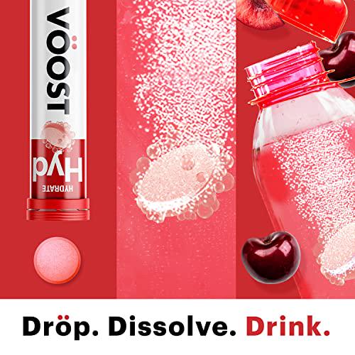 VÖOST Hydration Effervescent Vitamin Drink Tablet, Fruit Punch Flavor, Supports Healthy Hydration with Electrolytes + B Vitamins, No Sugar + Low Calorie Vitamin, 40 Count