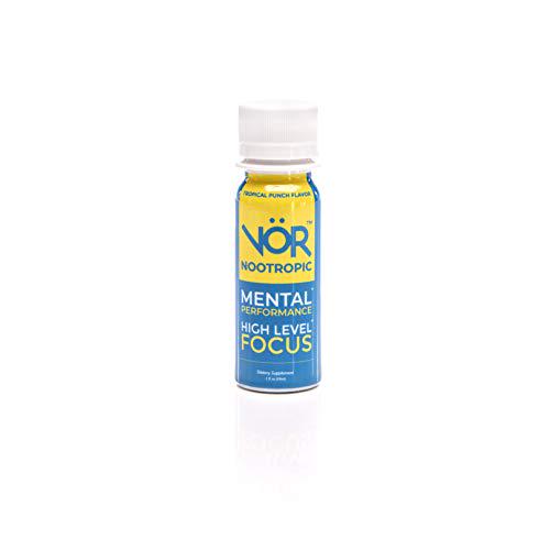 VÖR Nootropic Energy Shot - Tropical Punch, 12 Pack - 2.0 oz Liquid Energy Shots, Focus, Mental Performance, Caffeine, Brain Booster, Pre Workout
