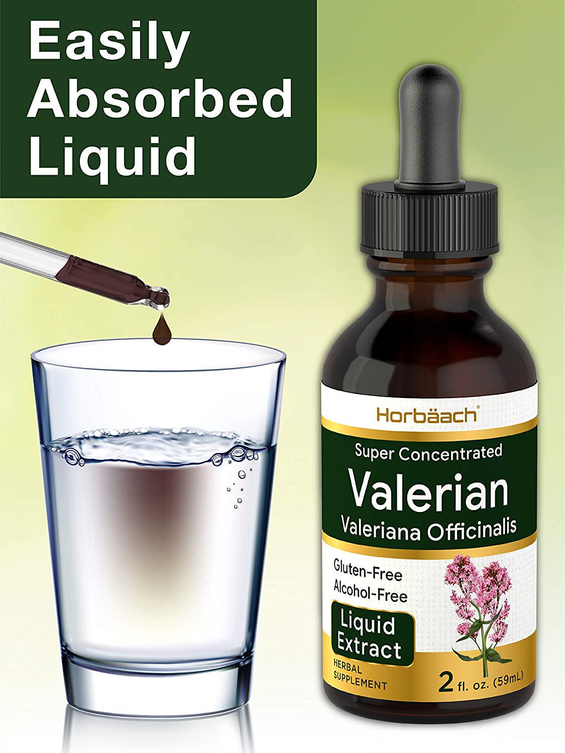 Valerian Root Extract Drops | 2 fl oz | Alcohol Free | Vegetarian, Non- GMO Gluten Free Liquid | by Horbaach