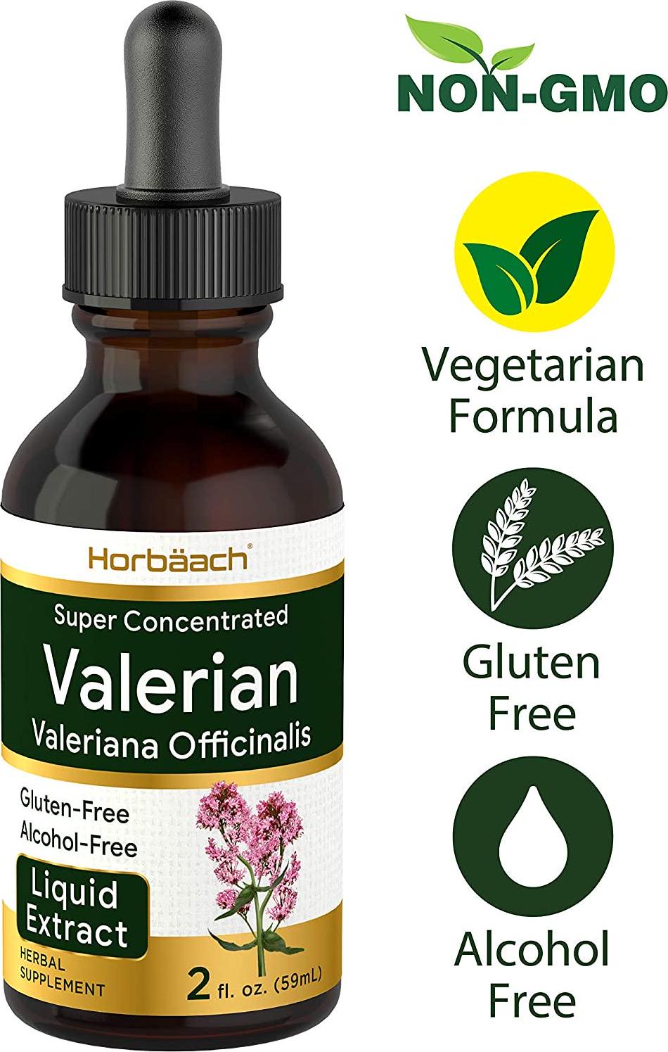 Valerian Root Extract Drops | 2 fl oz | Alcohol Free | Vegetarian, Non- GMO Gluten Free Liquid | by Horbaach