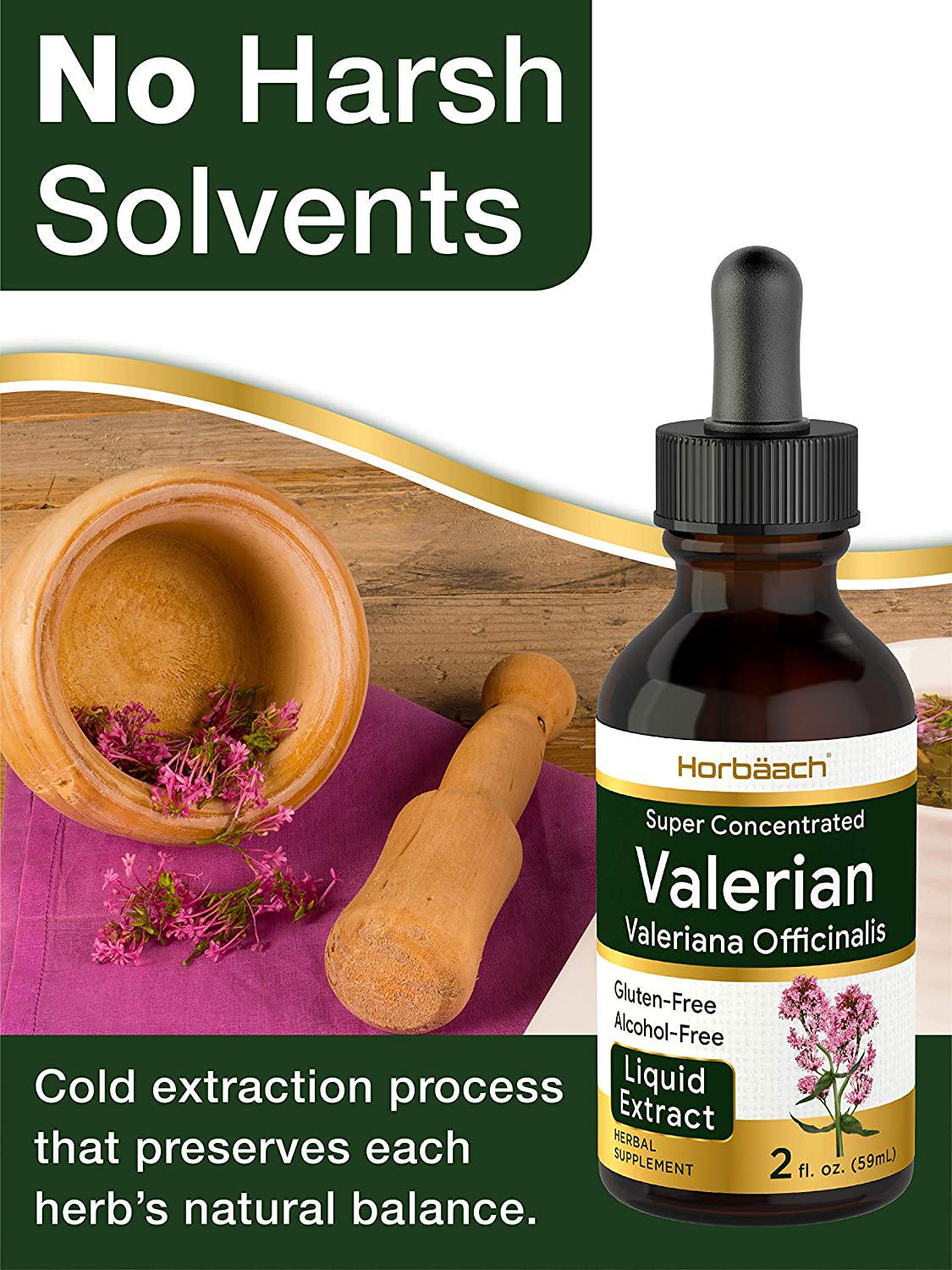 Valerian Root Extract Drops | 2 fl oz | Alcohol Free | Vegetarian, Non- GMO Gluten Free Liquid | by Horbaach