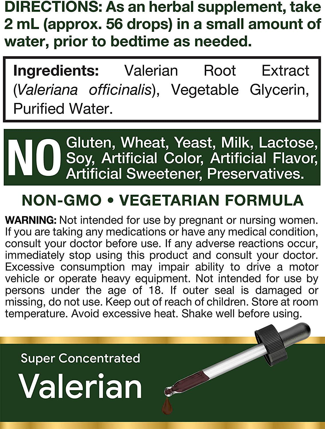 Valerian Root Extract Drops | 2 fl oz | Alcohol Free | Vegetarian, Non- GMO Gluten Free Liquid | by Horbaach