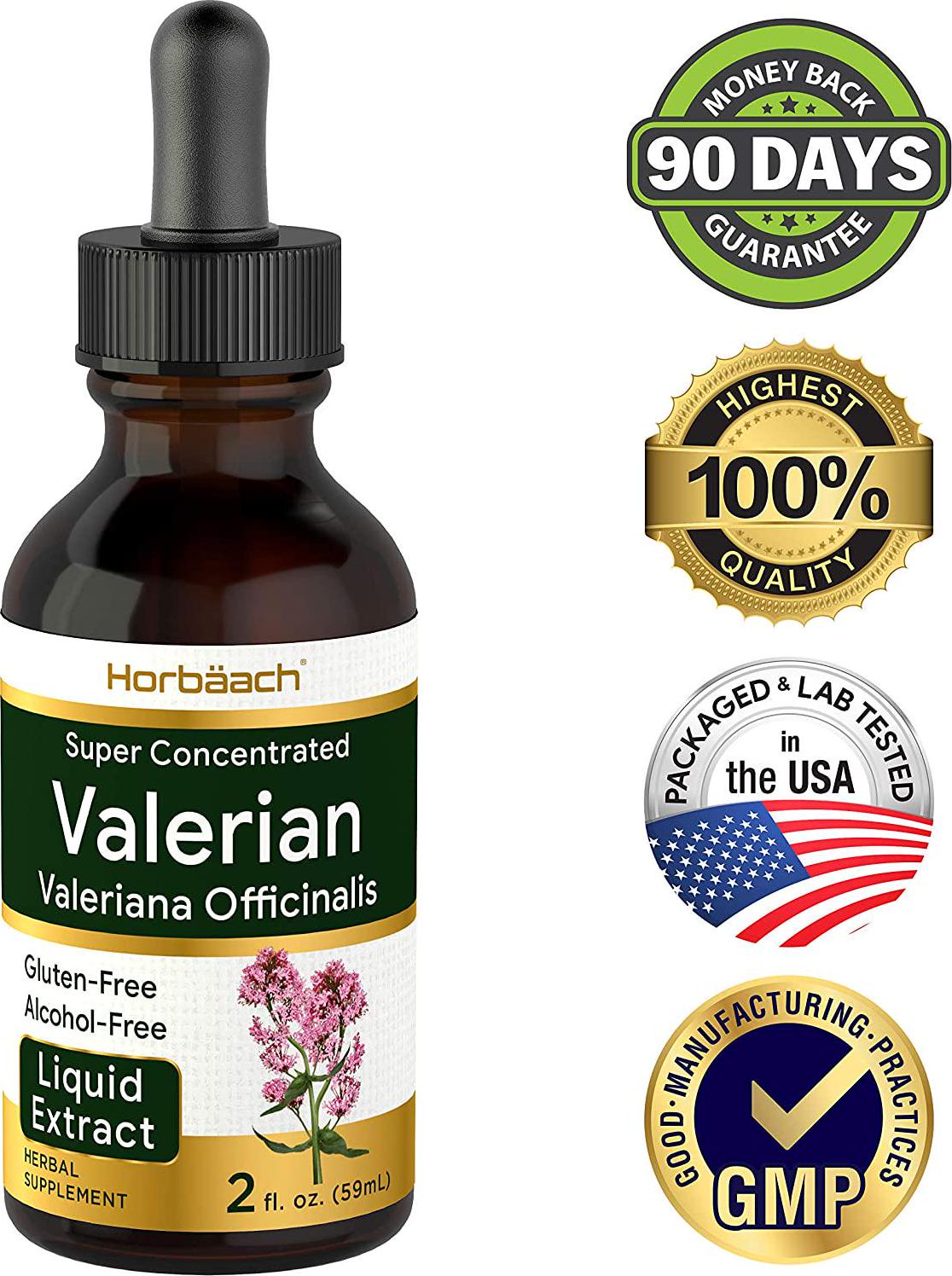 Valerian Root Extract Drops | 2 fl oz | Alcohol Free | Vegetarian, Non- GMO Gluten Free Liquid | by Horbaach