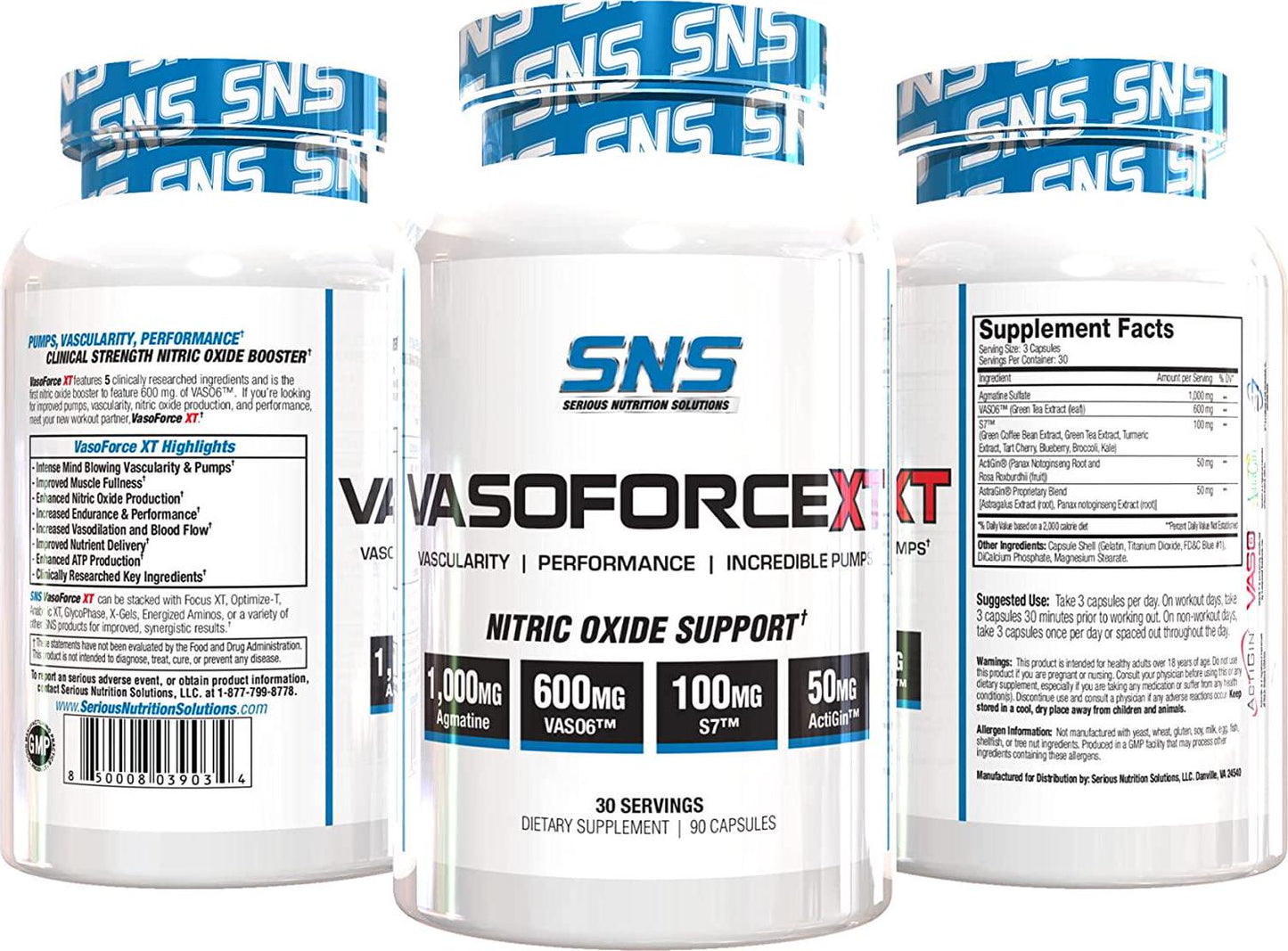 VasoForce XT- Nitric Oxide Support Supplement for Pumps, Vascularity, Performance and More