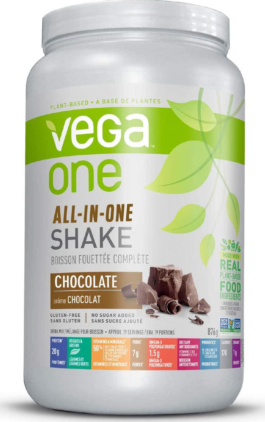 Vega One All-In-One Nutritional Shake Chocolate (19 Servings) - Plant Based Vegan Protein Powder, Non Dairy, Gluten Free, Non GMO, 30.9 Ounce (Pack of 1)