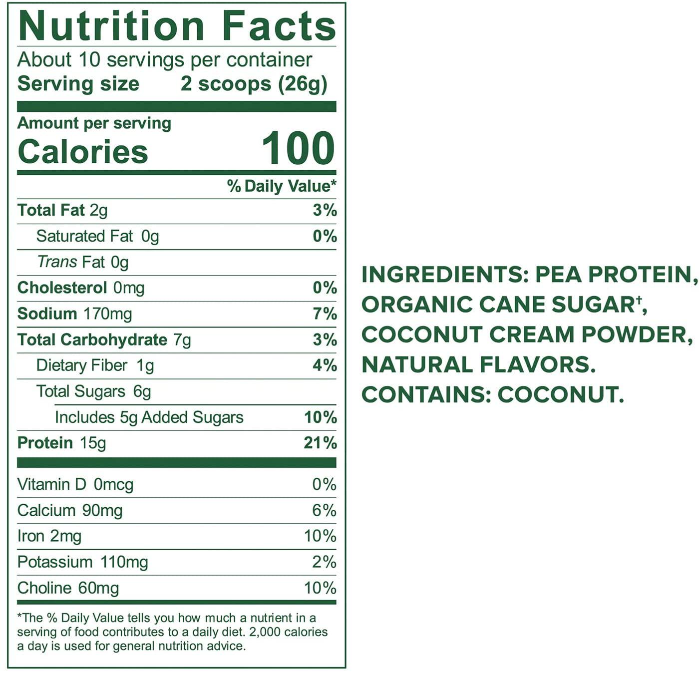 Vega Protein Made Simple, Vanilla, Stevia Free Vegan Plant Based Protein Powder, Healthy, Gluten Free, Pea Protein for Women and Men, 9.2 Ounces (10 Servings)