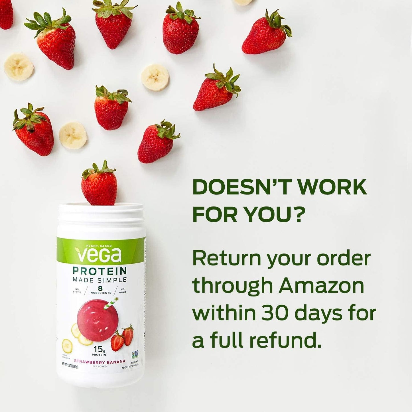 Vega Protein Made Simple, Dark Chocolate, Stevia Free Vegan Plant Based Protein Powder, Healthy, Gluten Free, Pea Protein for Women and Men, 9.6 Ounces (10 Servings) (VEG00151)