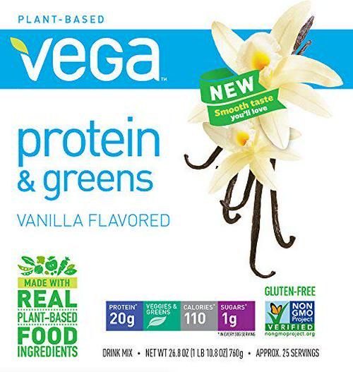 Vega Protein and Greens Tub Powder Vanilla 26.8 Ounce - Plant Based Protein Powder, Gluten Free, Non Dairy, Vegan, Non Soy, Non GMO