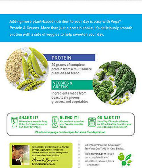 Vega Protein and Greens Tub Powder Vanilla 26.8 Ounce - Plant Based Protein Powder, Gluten Free, Non Dairy, Vegan, Non Soy, Non GMO