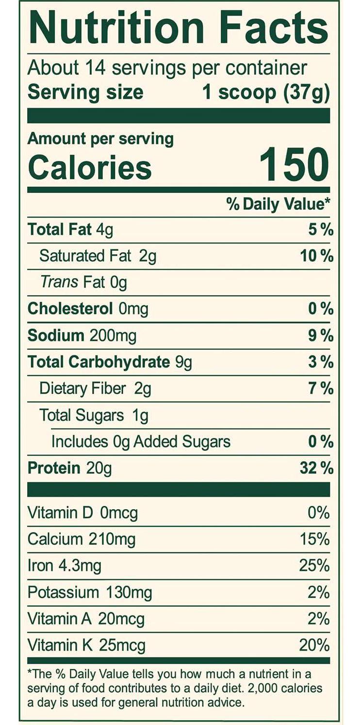 Vega Real Food Smoothie, Tropical Green Paradise, Vegan Protein Powder, 20g Plant Based Protein, No Blender Required, Gluten Free, Non GMO, Pea Protein for Women and Men, 1.23 Pounds (14 Servings)