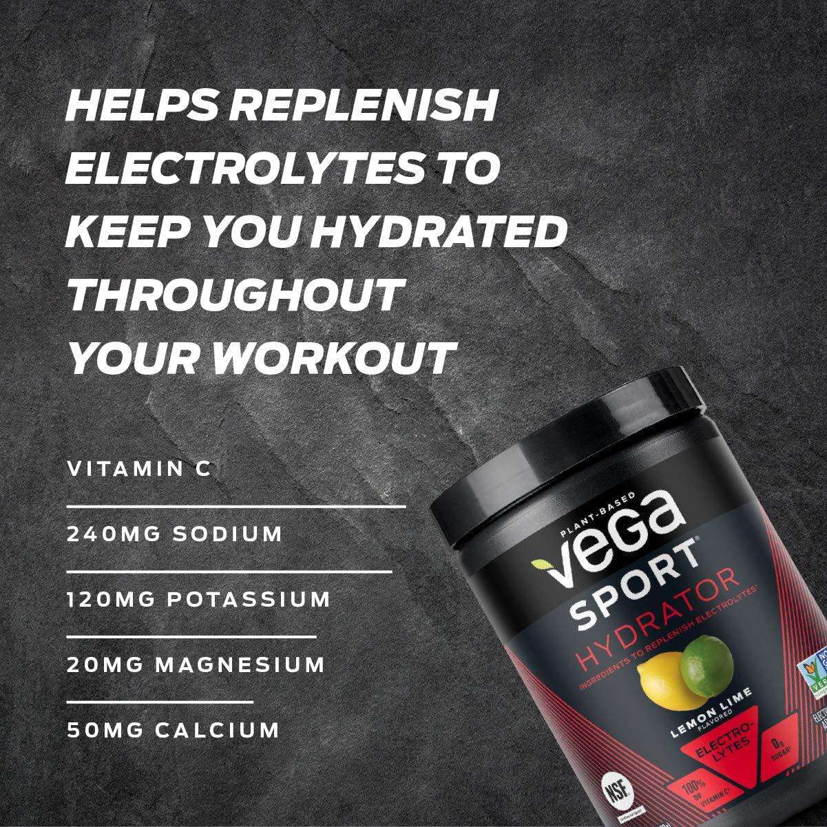 Vega Sport Hydrator, Electrolyte Powder, Berry, Post Workout Recovery Drink for Women and Men, Vitamin C, Vegan, Keto, Sugar Free, Dairy Free, Gluten Free, Non GMO (50 Servings)
