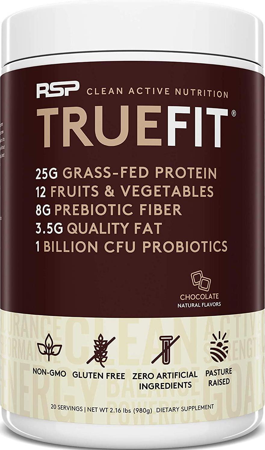 Vegan AminoLean Pre Workout Energy (Acai 25 Servings) with TrueFit Protein Powder (Chocolate 2 LB)