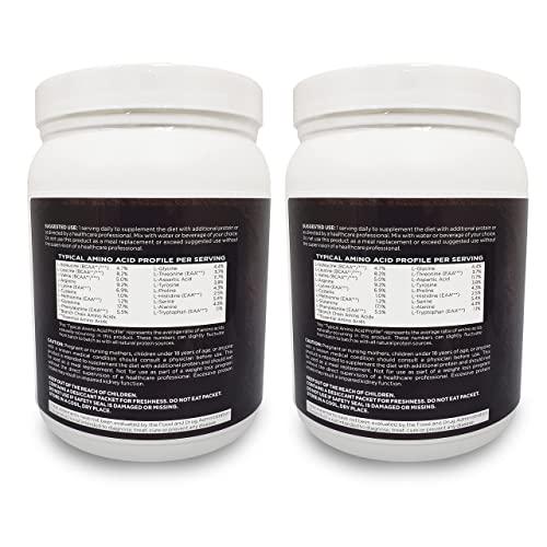 Vegan Chocolate Protein Powder 1lb (2-Pack) by Kate Naturals. A Gluten-Free, Soy-Free, Non-Dairy Protein Supplement in a Convenient Resealable Container