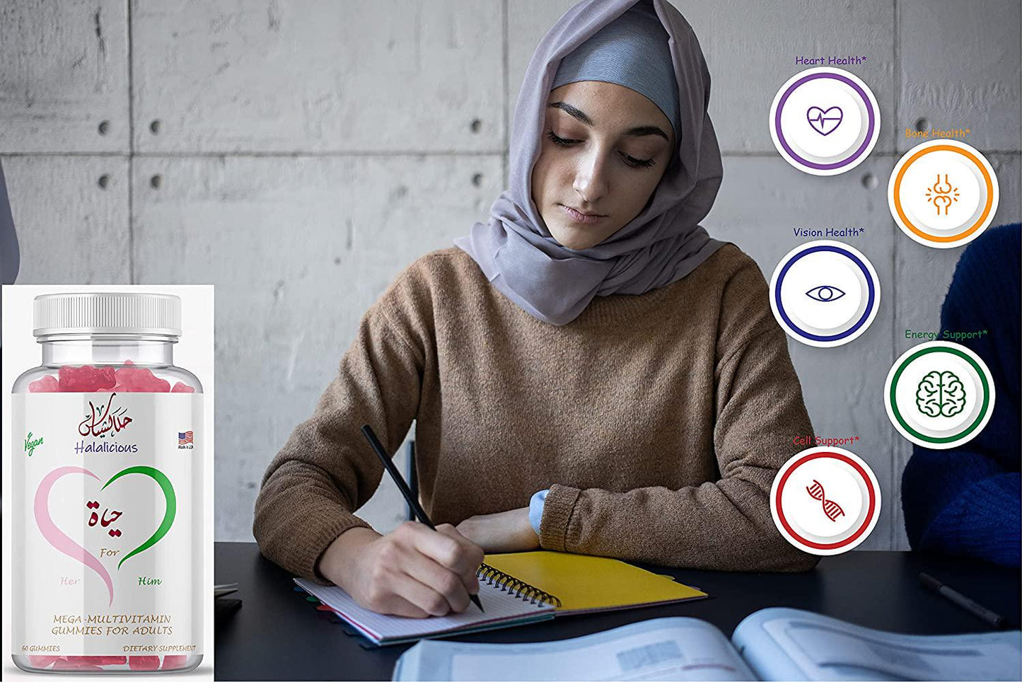 Vegan, Halal, Natural Whole Food Multivitamin Plus Minerals: Men/Women Vitamin Vegetarian 30+ Fruits Vegetables Supplements-Antioxidants, Probiotics, Herbs, Omegas, Luetin, Halal Vitamins-90 Count