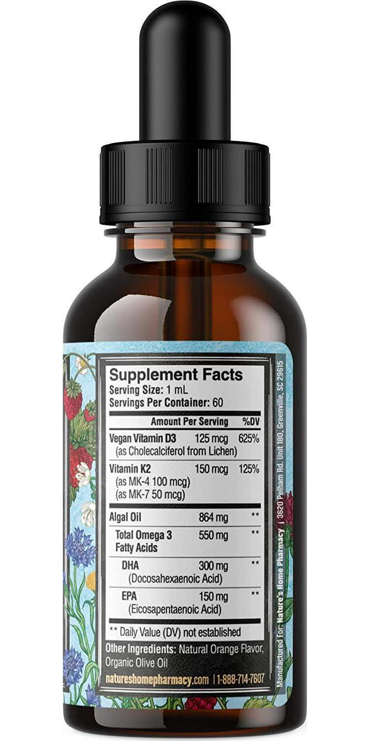 Vegan Omega 3 with Vegan D3 and K2 EPA DHA