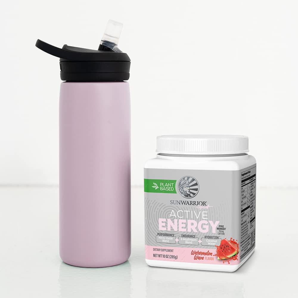 Vegan Pre Workout Energy Drink | Pre Workout for Women and Men Keto Plant Based Organic | Watermelon Wave 10 Oz | Active Energy Powder for Endurance Immunity and Hydration by Sunwarrior