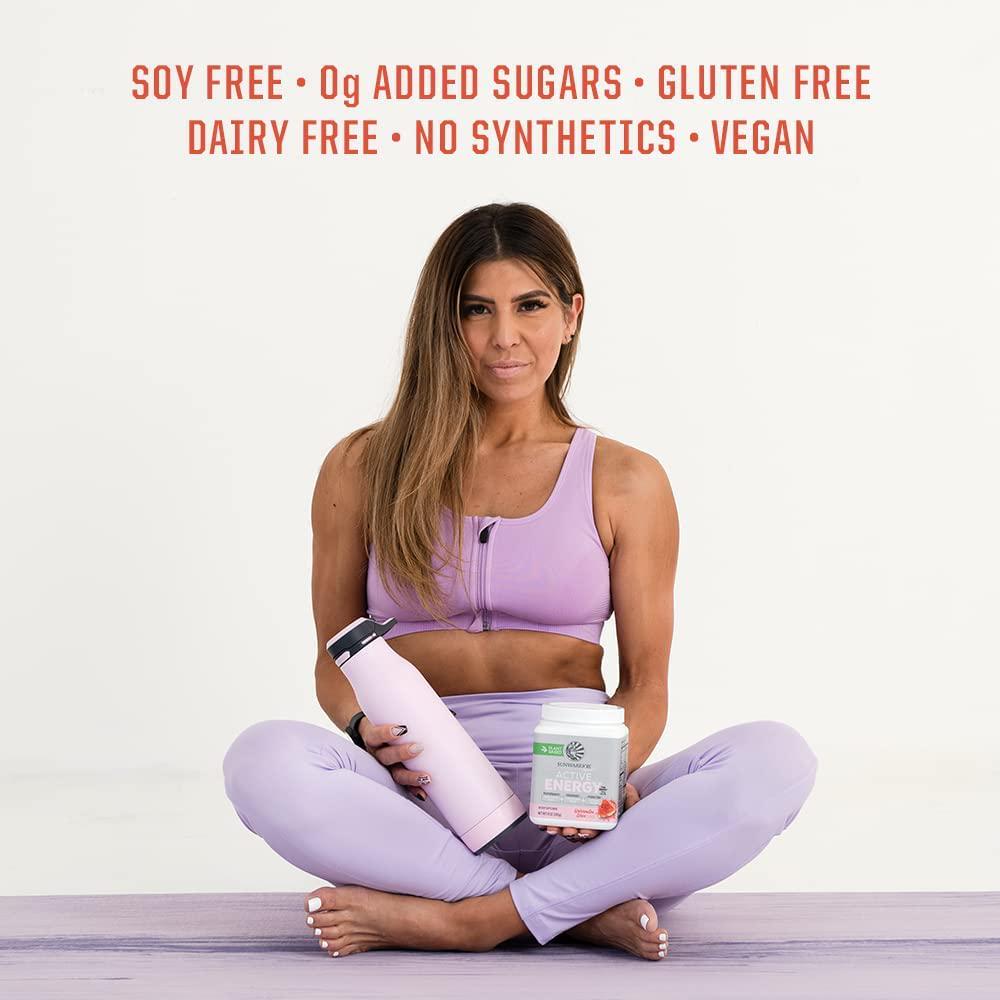 Vegan Pre Workout Energy Drink | Pre Workout for Women and Men Keto Plant Based Organic | Watermelon Wave 10 Oz | Active Energy Powder for Endurance Immunity and Hydration by Sunwarrior