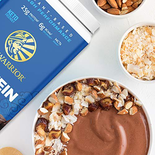 Vegan Protein Powder with BCAAs | Pea Protein Powder Gluten Free Non-GMO Soy Dairy Sugar Free Low Carb Keto Plant Based Protein Powder | Chocolate 26.4 Oz | Warrior Blend by Sunwarrior