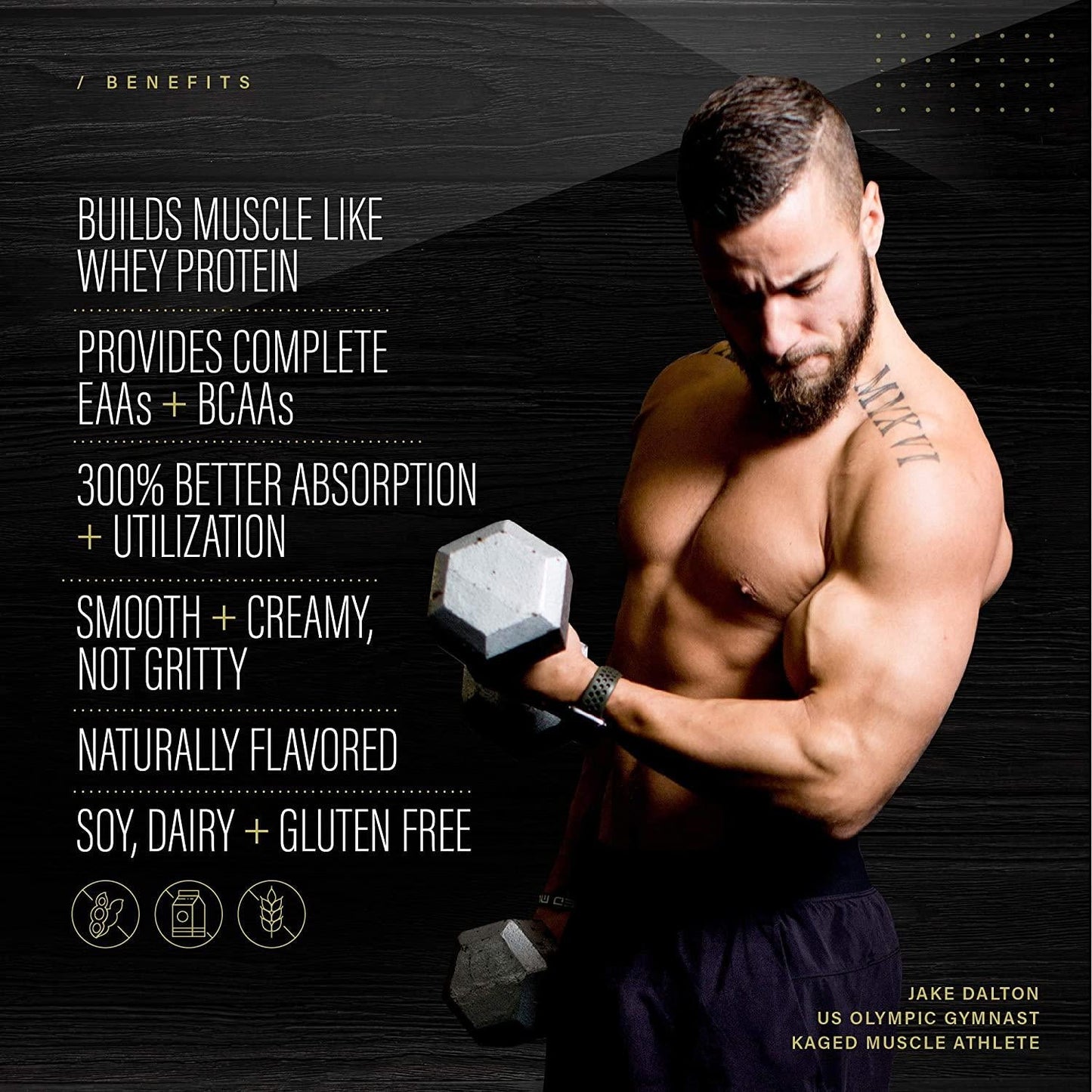 Vegan Protein Powder; Kaged Muscle Plantein, Delicious Organic Pea Protein Powder with Enhanced Absorption (15 Servings, Banana Bread)