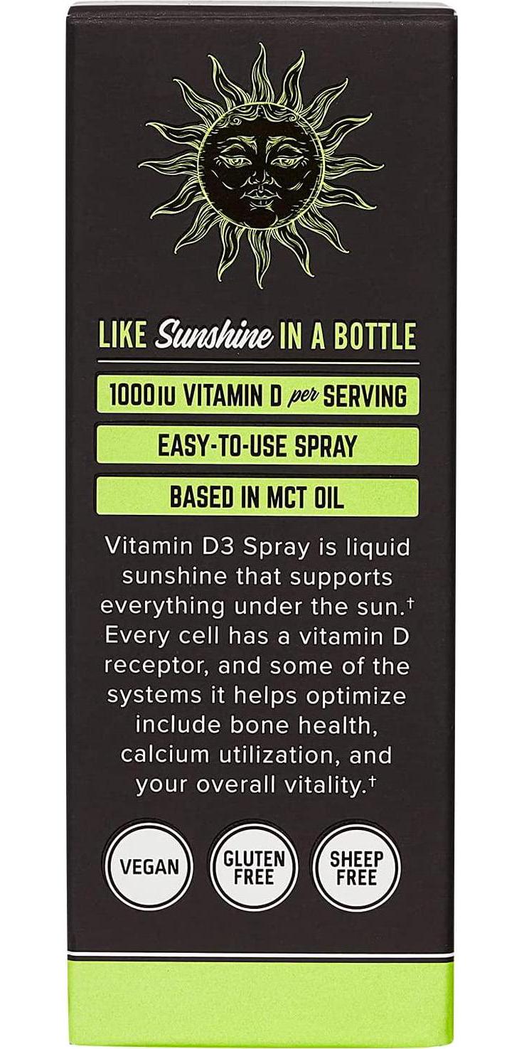 Vegan Vitamin D3 Spray with Vitamin K2 by Onnit | 1000 IU Per Serving | Passion Fruit Guava Flavor | 24ml Per Bottle