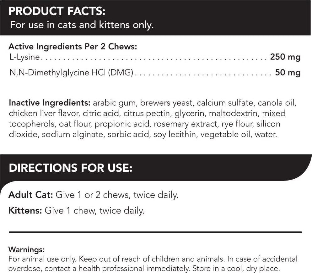 VetriScience Laboratories - Vetri Lysine Plus, 120 Bite Sized Chews, 3 Pack