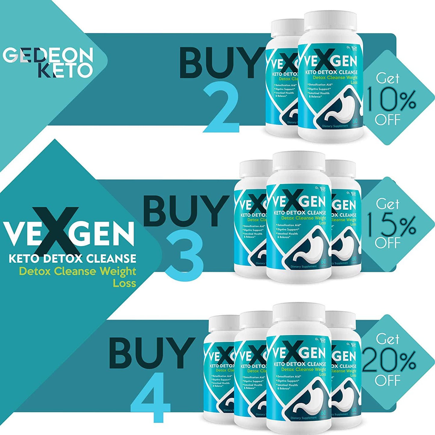 Vexgen Keto Detox Cleanse - Detox Cleanse Weight Loss - Help Shrink Your Gut and Waist - Detoxification Aid - Digestive Support - Intestinal Health and Balance - Purify You Body Starting with Your Gut