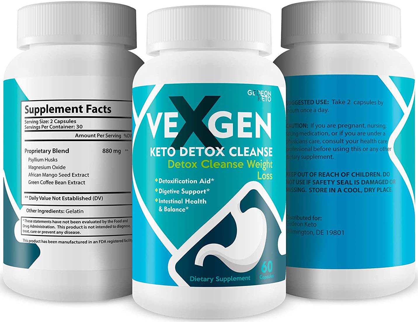 Vexgen Keto Detox Cleanse - Detox Cleanse Weight Loss - Help Shrink Your Gut and Waist - Detoxification Aid - Digestive Support - Intestinal Health and Balance - Purify You Body Starting with Your Gut