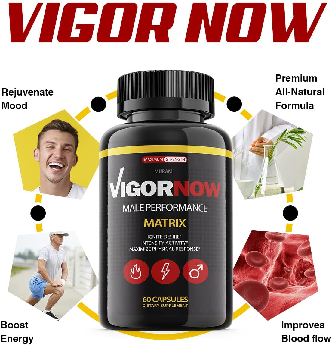 Vigor Now Pills Matrix, Original Formula, 3 Bottles, (180 Capsules)
