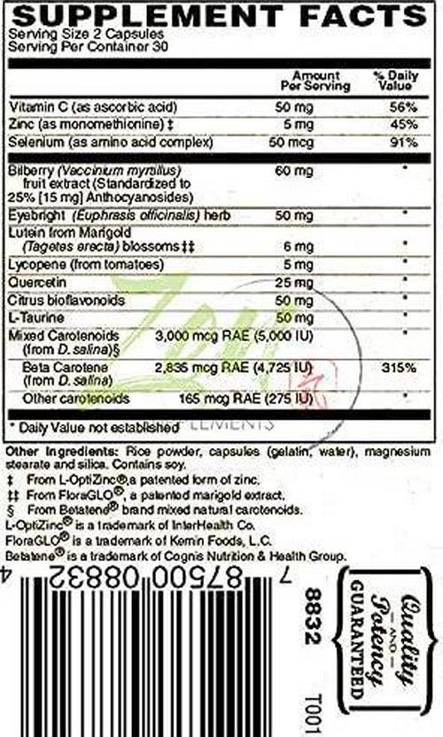 Vision Support - Best Eye Health and Vision Vitamins with Lutein, Bilberry, Eyebright and Carotenoids Powerful Supplement for Eye Health and Antioxidant Support 60 Caps