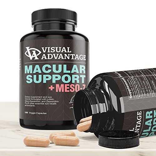 Visual Advantage Macular Support + Meso-Z Blue Light Eye Vitamin with Triple Antioxidants for Advanced Protection Against Digital Screens (180-Count)
