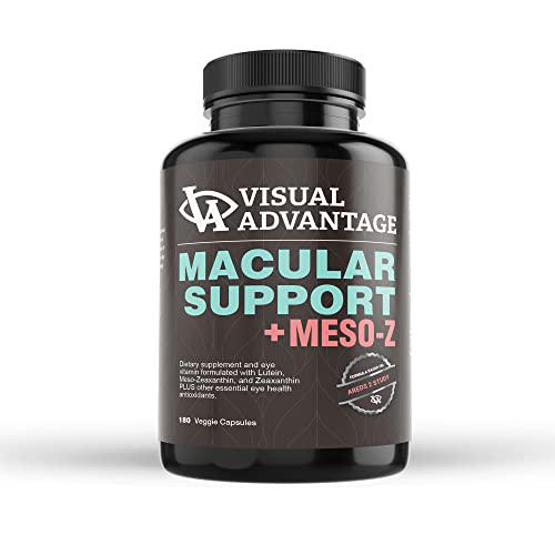 Visual Advantage Macular Support + Meso-Z Blue Light Eye Vitamin with Triple Antioxidants for Advanced Protection Against Digital Screens (180-Count)