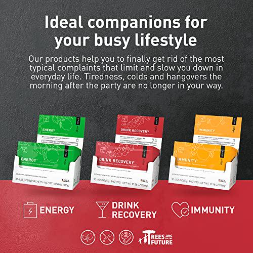 Vit2go Drink Recovery Electrolytes Powder Hangover Formula 250g with Vitamins, Vegan Electrolyte Packets for Hydration and Liver Detox, Blackcurrant Flavor (10 Sachets)