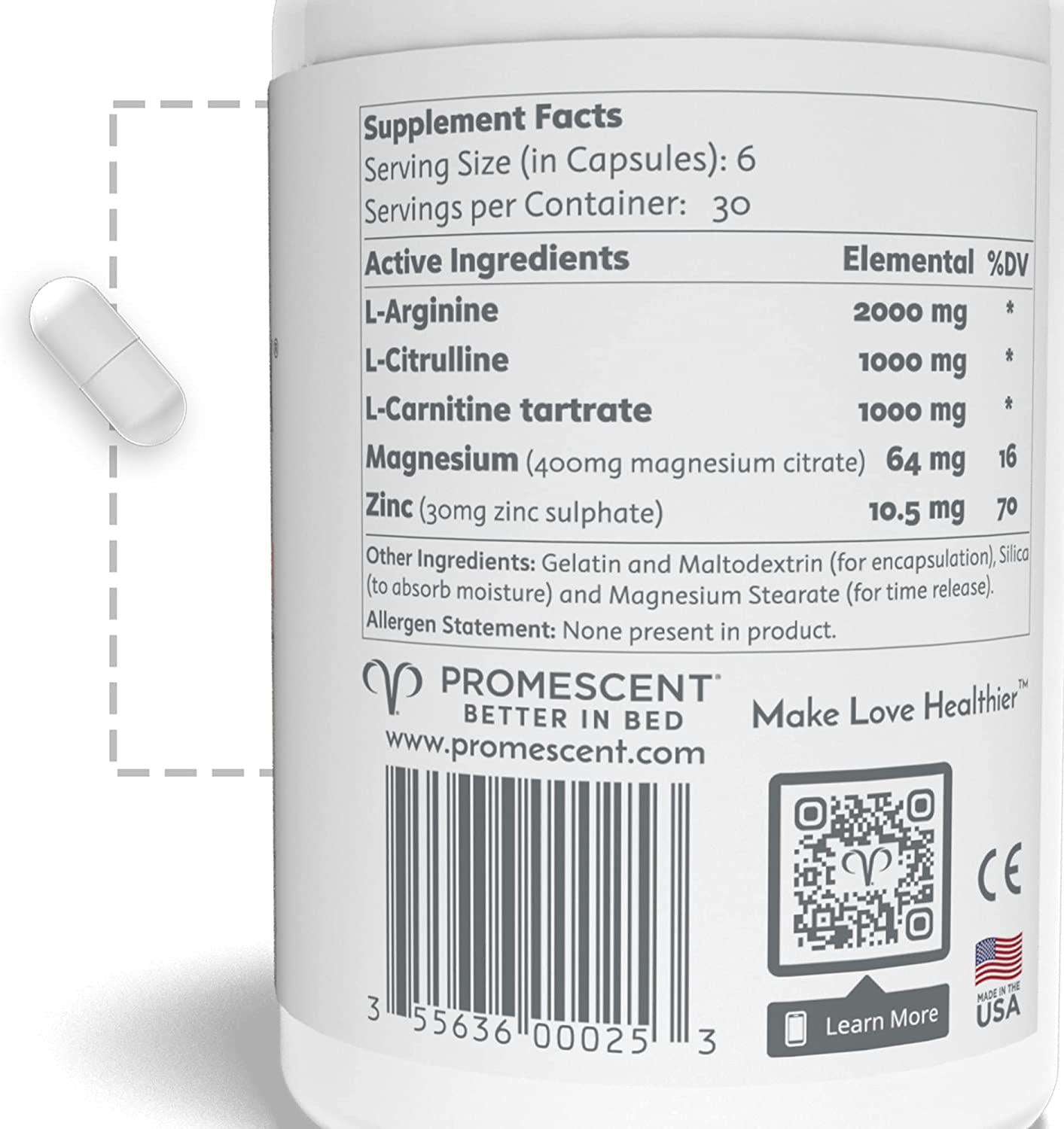 VitaFLUX Women's Nitric Oxide Booster Supplement, Increase Circulation, Boost Energy and Heart Health - Essential Amino Acids L Arginine, L Citrulline, L Carnitine, Zinc by Promescent (180 Capsules)